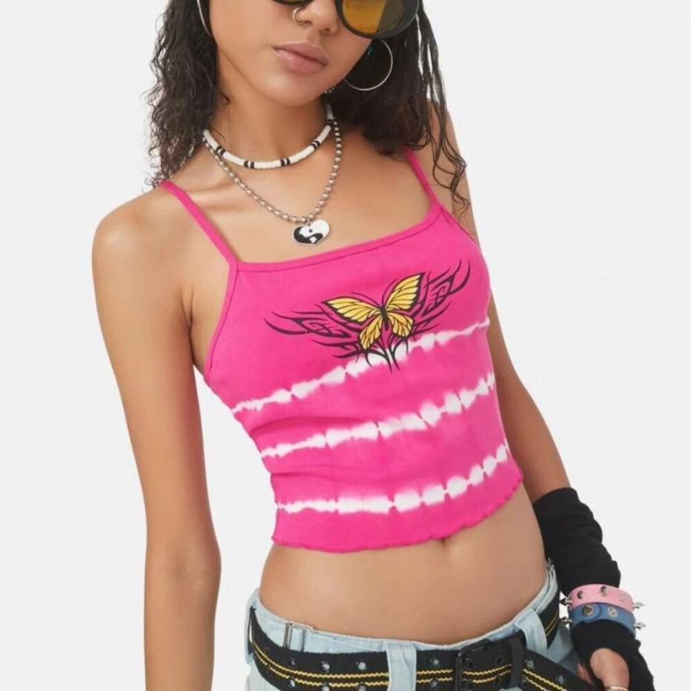 Delia's Butterfly Tattoo Tie Dye Tank Top